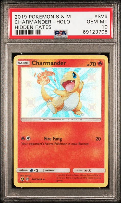 2019 Pokemon Sun Moon Hidden Fates Sv6 Charmander Holo PSA 10 GameStop