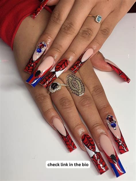 Spiderman Nails Aycrlic Nails Cute Nails Hair And Nails Cute Acrylic