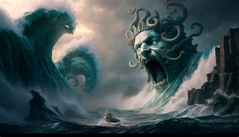 Premium Photo Navigating The Perilous Waters Odysseus Braving Scylla