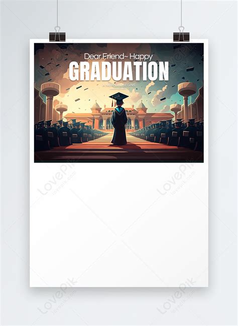 Template Poster Promosi Kartun Kampus Karakter Mahasiswa Upacara Wisuda Untuk Diunduh Gratis