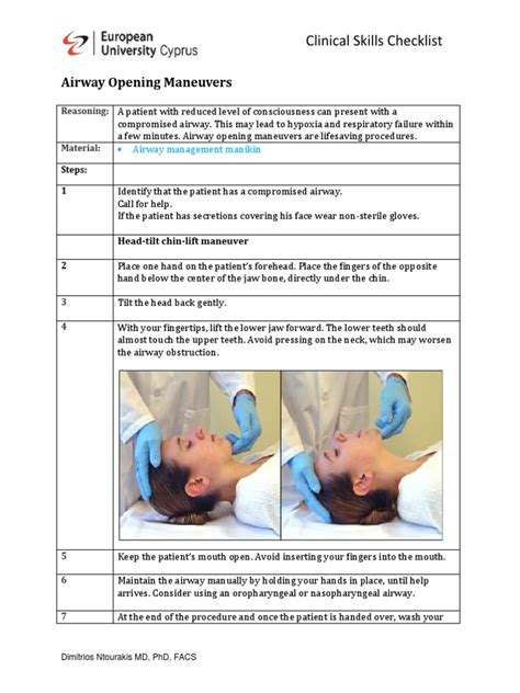 Airway opening maneuvers.pdf | PDF | Clinical Medicine | Human Anatomy