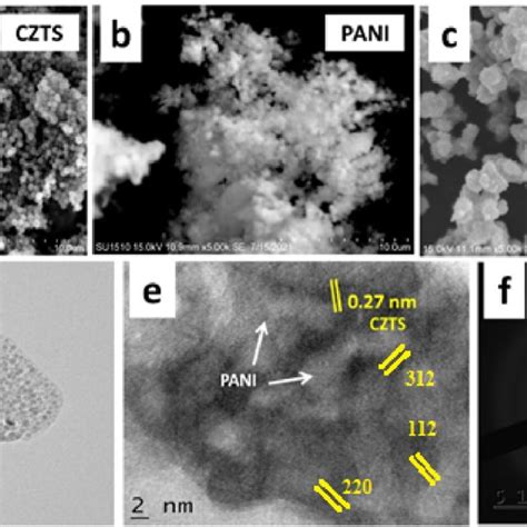 Sem Micrographs Of A Pristine Czts B Bare Pani And C Czts Pani