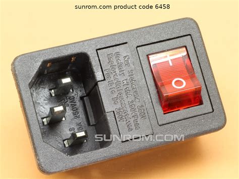 AC Power Inlet Socket With Indicator Switch Fuse Holder Snap Mount