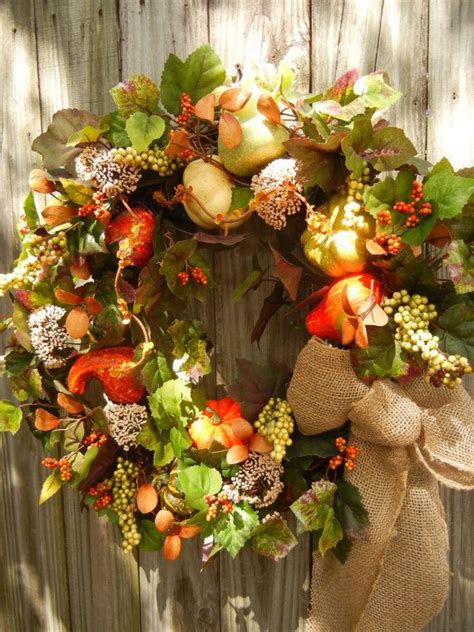 Large Fall Wreath Front Door Wreath Autumn Wreath Etsy Easy Wreaths