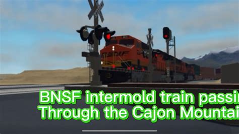 Bnsf Intermold Train Passes Through The Cajon Pass Mountains