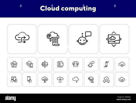 Cloud Computing Line Icon Set Stock Vector Image And Art Alamy