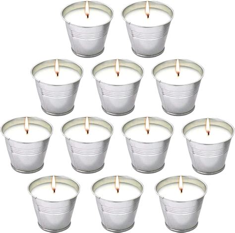 12 Pieces Candle Tin Mini Bucket Candle Jar Reusable Candle Jars Empty