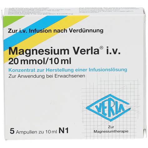 Magnesium Verla® i.v. 20mmol/10 ml 5 St - Shop Apotheke