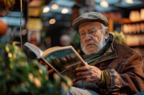 Premium Photo Elderly Man Reading Book