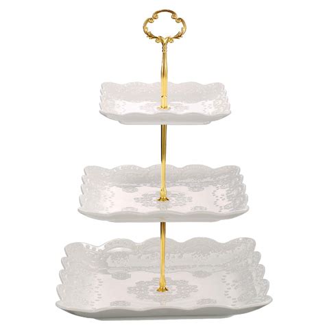 Buy Sumerflos 3 Tier Porcelain Cupcake Stand Tiered Serving Cake Stand