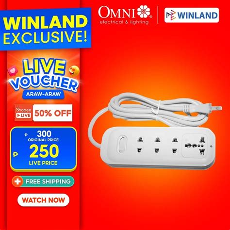 Omni By Winland Extension Cord Set W Universal Outlet And Switch 2