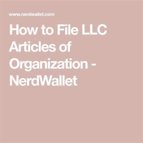 How To File Llc Articles Of Organization Artofit