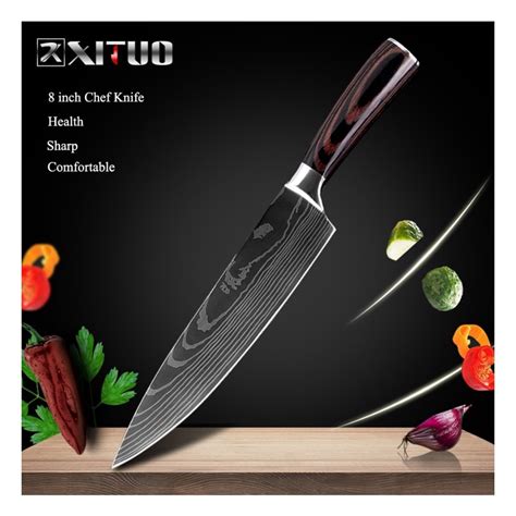 Jual Mall Pisau Dapur Chef Damascus Pattern Inch Chef Knife Masak