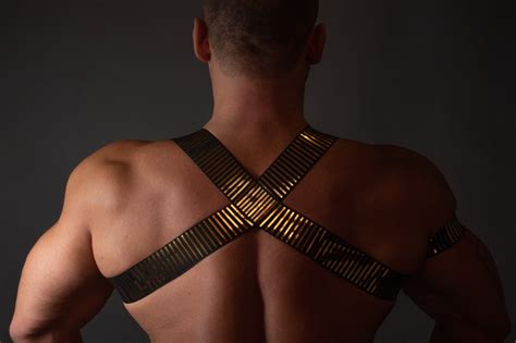 Golden Boy Elastic Shoulder Elastic Harness Gay Outfit Lgbt Pride Gay Pride Men Body Harness Gay