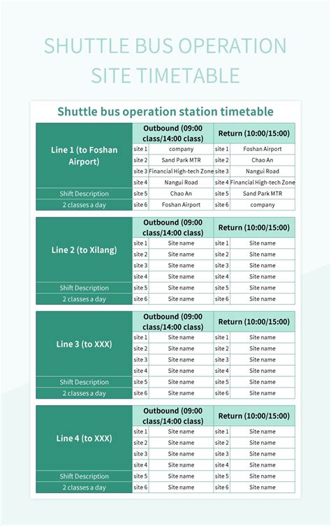 Free Bus Route Templates For Google Sheets And Microsoft Excel Slidesdocs