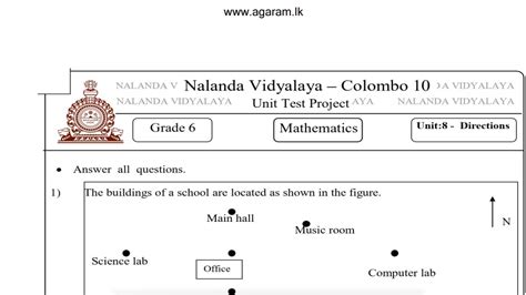 Mathematics Nalanda College Unit Exam Paper April 2020 Grade 06