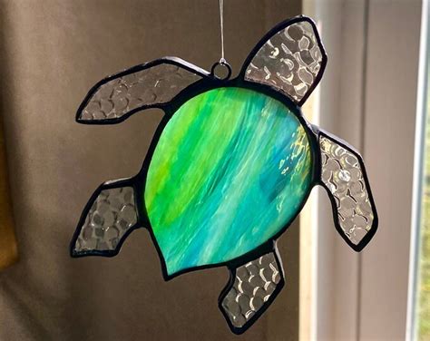 Sea Turtle Stained Glass Sea Turtle Sea Turtle Suncatcher Turtle Ornament Mother S Day T