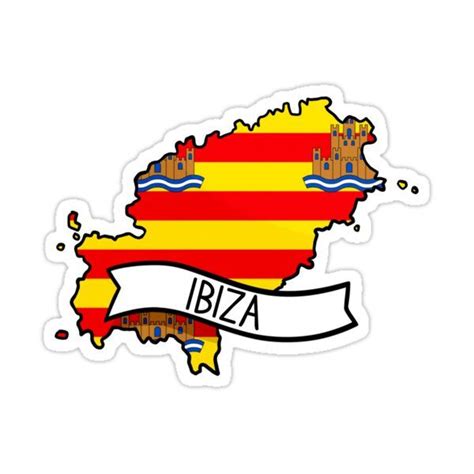 Ibiza Flag Map Sticker Sticker For Sale By Drawingvild Vinyl Decal