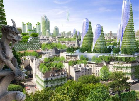 Solarpunk The Future Ville Futuriste Écologie Urbaine Paris Photo