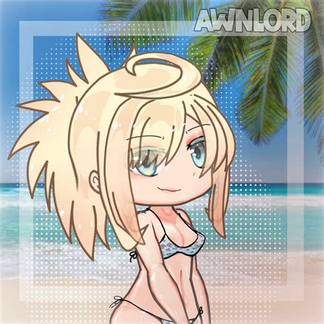 Rule 34 Awnlord Beach Bikini Blonde Hair Blue Eyes Gacha Gacha Club