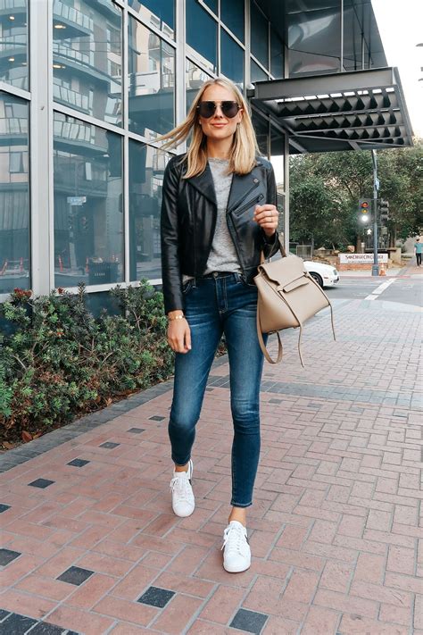 Leather Jacket And Sneakers