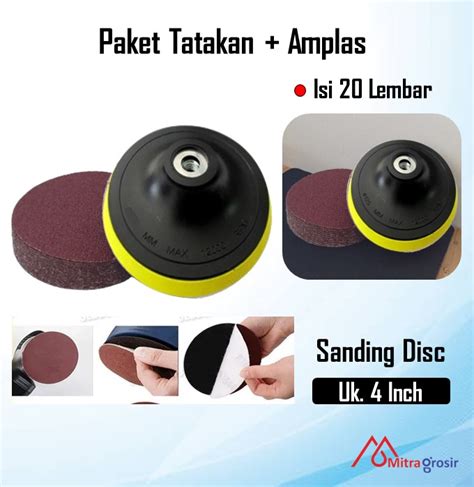 Paket Tatakan Amplas Bulat Gerinda Gurinda VELCRO 4 Amplas Bulat