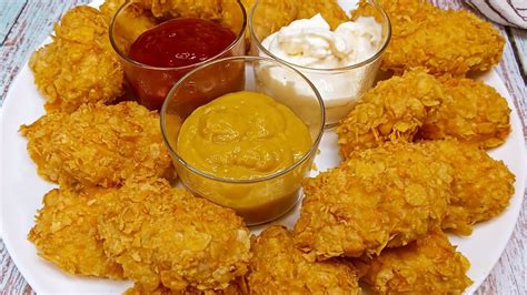 Nuggets de pollo al horno Super crujientes Receta fácil y rápida