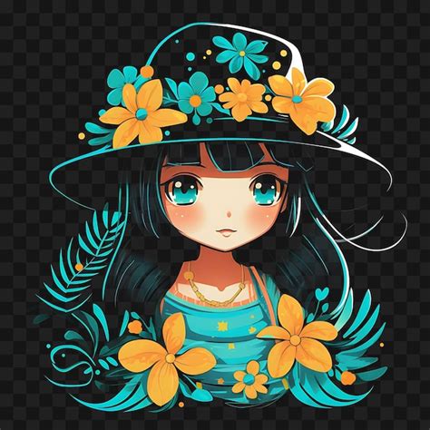 Premium Psd Tshirt Design Of Kawaii Chibi Girl With Ponytail Beachy