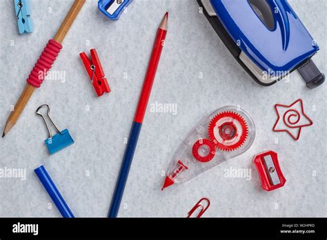 School supplies background Stock Photo - Alamy