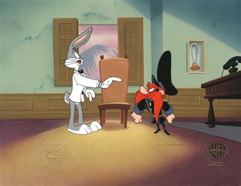 Looney Tunes Original Production Cel: Bugs Bunny and Yosemite Sam ...