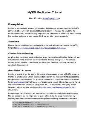 Fillable Online Kindahl Mysql Replication Tutorial Pdf Kindahl Net