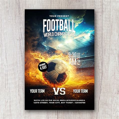 Soccer Football Match Flyer Poster Premium Ai Generated Psd