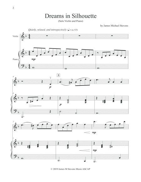 Download Dreams In Silhouette Violin And Piano Sheet Music By James Michael Stevens Sheet