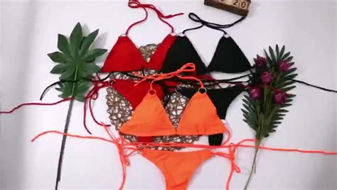 Sexy Suspender Thong Blank Black Adjustable Bikini Split Strap Swimsuit Female Beach