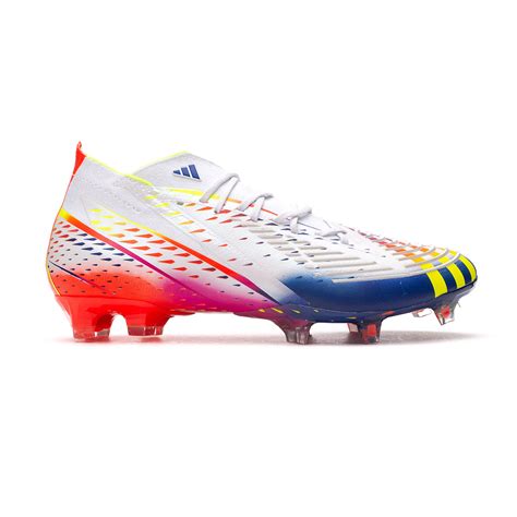 Football Boots Adidas Predator Edge Fg White Solar Yellow Power Blue Fútbol Emotion Atelier