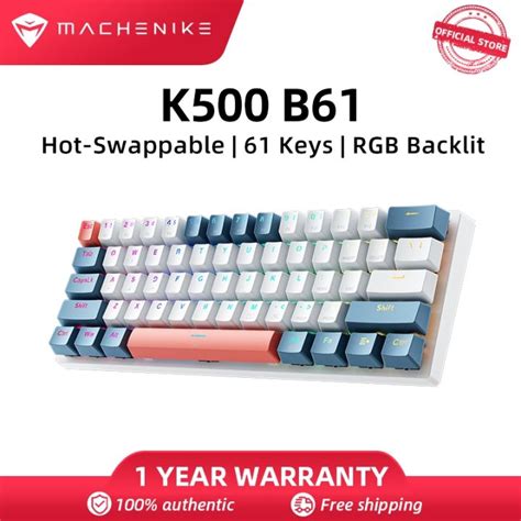 Authentic Guarantee Machenike K500 B61 Wired Mechanical Keyboard 60 Keys Hot Swappable Rgb