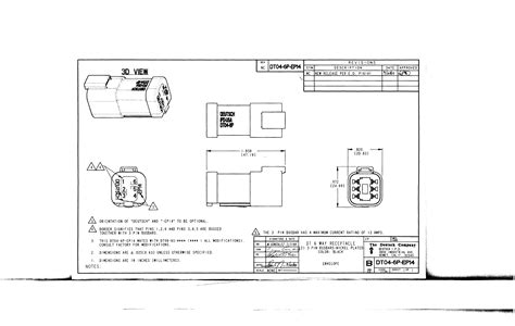 Dt P Ep Drawing By Te Connectivity Deutsch Connectors Datasheet