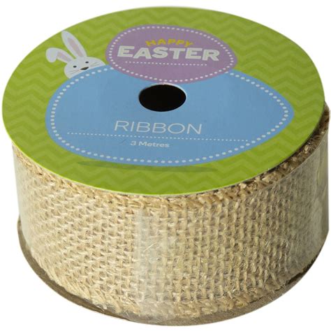 Easter Ribbon Hessian 3m Each | Woolworths