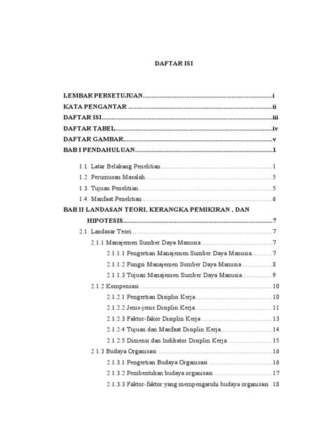 Contoh Daftar Isi Pdf