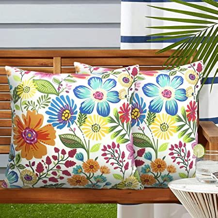 Amazon Pyonic Outdoor Pillows Cover Pack Of 2 Floral Waterproof