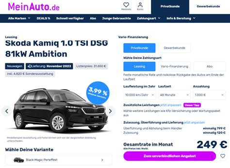 Škoda Kamiq Leasing für 239 Euro im Monat brutto sparneuwagen de