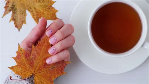 Woman Showing Hands Beautiful Nude Manicure Stock Footage Video Royalty Free
