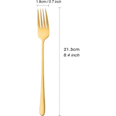 Fourchettes De Table Acier Inoxydable 18 10 Or Fourchettes À Dîner 6