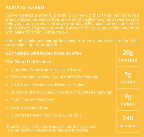 NAKED Vanilla Latte Protein Coffee Café instantáneo de primera calidad batido de proteínas