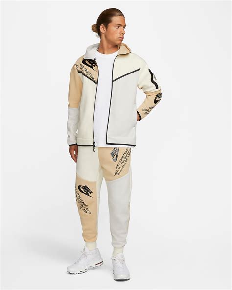 Nike Tech Fleece Graphic Hoodie Light Bone Coconut Milk