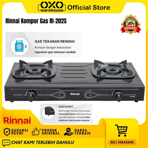 Jual Rinnai Kompor Gas RI 202S 2 Tungku Garansi Resmi Shopee Indonesia