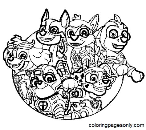 Paw Patrol Mighty Pups Coloring Pages Printable For Free Download