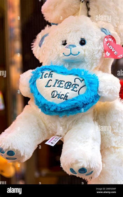 Teddy Bear Plush Toy With Heart Light Blue I Love You Prizes