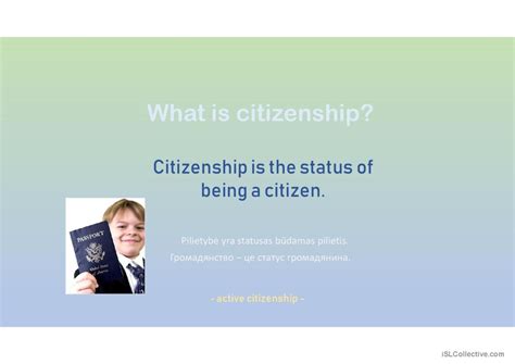 Active Citizenship General Readin English ESL Powerpoints