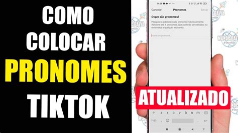 Colocar Pronomes No Tiktok Passo A Passo Youtube